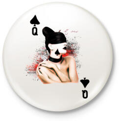 printfashion pikk dáma - Kitűző, hűtőmágnes - Fehér (3080964)