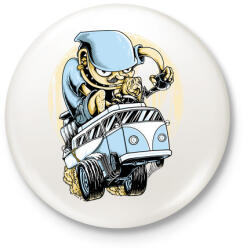 printfashion Drag VW Kombi - Kitűző, hűtőmágnes - Fehér (3073446)