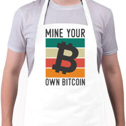 printfashion BITCOIN 4 EVER 82 - Kötény - Fehér (6212249)