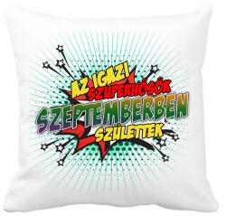 printfashion A szuperhősök szeptemberben születtek - Párnahuzat, Díszpárnahuzat - Fehér (2139464)