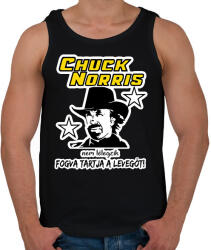 printfashion Chuck Norris nem lélegzik, fogva tartja a levegőt! - Férfi atléta - Fekete (1267264)