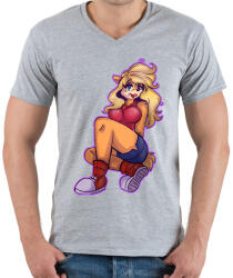 printfashion Tawna - Férfi V-nyakú póló - Sport szürke (2230041)
