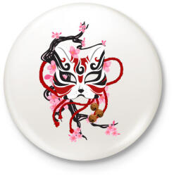 printfashion Japán maszk - Kitűző, hűtőmágnes - Fehér (3074959)