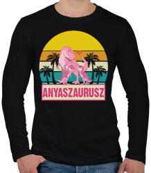 printfashion Anyaszaurusz - lány - Férfi hosszú ujjú póló - Fekete (7472413)