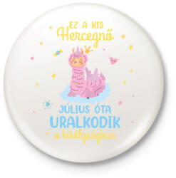 printfashion Ez a kis hercegnő - Hónappal - Kitűző, hűtőmágnes - Fehér (8099242)