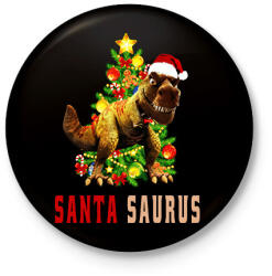 printfashion santa saurus - Kitűző, hűtőmágnes - Fekete (10847164)