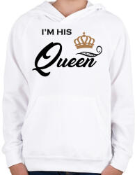 printfashion I'M HIS QUEEN - Gyerek kapucnis pulóver - Fehér (1156244)