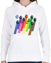 printfashion Among Us - Színes minta - Női kapucnis pulóver - Fehér (3936463)