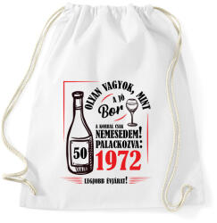 printfashion Jó bor palackozva - Évszámmal (fekete) - Sportzsák, Tornazsák - Fehér (7301652)