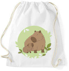 printfashion Capybara és kicsinye - Sportzsák, Tornazsák - Fehér (13887389)
