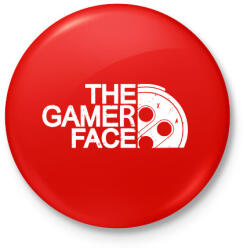 printfashion Gamer Face - Kitűző, hűtőmágnes - Piros (3106313)