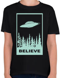 printfashion Believe - Gyerek póló - Fekete (8749222)