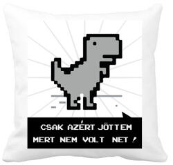 printfashion Csak azért jöttem mert nem volt net - dínó - Párnahuzat, Díszpárnahuzat - Fehér (7665582)