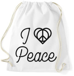 printfashion I love peace - Sportzsák, Tornazsák - Fehér (10646614)