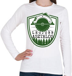 printfashion Legjobb asztalos - zöld - Női hosszú ujjú póló - Fehér (6560803)