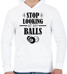 printfashion Stop looking - Férfi kapucnis pulóver - Fehér (11791181)