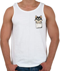 printfashion Cuki Husky Zsebben - Férfi atléta - Fehér (16724226)