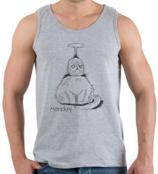 printfashion Hétfő cica - Férfi atléta - Sport szürke (14226146)