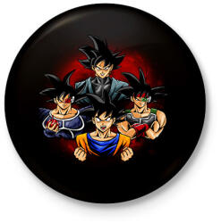 printfashion Goku - Kitűző, hűtőmágnes - Fekete (7011313)