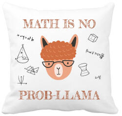 printfashion Math is no prob-llama - Párnahuzat, Díszpárnahuzat - Fehér (6456215)
