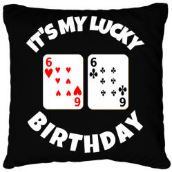 printfashion 66 POKER SZÜLINAP - Párnahuzat, Díszpárnahuzat - Fekete (9847780)