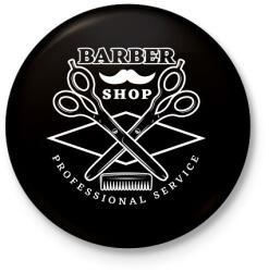 printfashion Barbershop 7 - Kitűző, hűtőmágnes - Fekete (6187453)