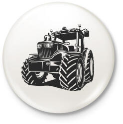 printfashion Traktor - Fekete-fehér - Kitűző, hűtőmágnes - Fehér (6598288)