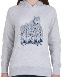 printfashion Farkashegy - Női kapucnis pulóver - Sport szürke (2970)