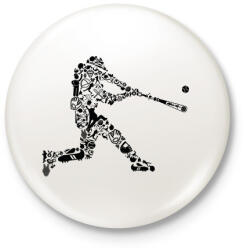 printfashion Baseball játékos - Kitűző, hűtőmágnes - Fehér (3075268)