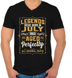 printfashion A tökéletes legendák júliusban születtek - Férfi V-nyakú póló - Fekete (6086660)