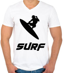 printfashion SURF - Férfi V-nyakú póló - Fehér (1556105)