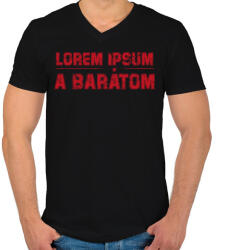 printfashion Lorem ipsum a barátom - Férfi V-nyakú póló - Fekete (12689159)