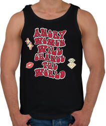 printfashion Angry women - Férfi atléta - Fekete (8535114)