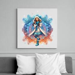 printfashion Fiatal lány télen - Vászonkép - Fehér (15459621)