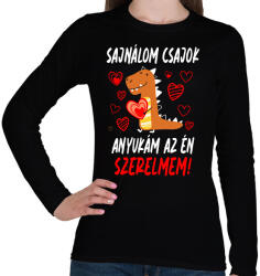 printfashion Anyukám az én szerelmem - Női hosszú ujjú póló - Fekete (6047813)