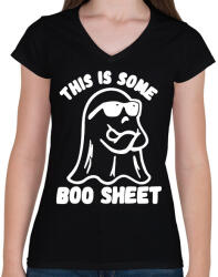 printfashion This is some BOO SHEET (bullshit) - Női V-nyakú póló - Fekete (16631363)