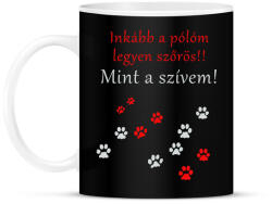 printfashion inkább a pólóm legyen szőrös - Bögre - Fekete (7422342)
