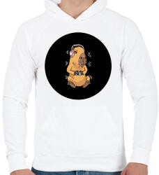 printfashion Gamer capybara - Férfi kapucnis pulóver - Fehér (13401588)
