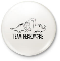 printfashion Team herbivore - Kitűző, hűtőmágnes - Fehér (8152702)