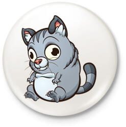 printfashion Cica - Kitűző, hűtőmágnes - Fehér (16576506)