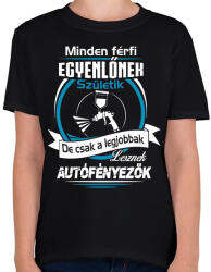 printfashion Autófényező születésnap - Gyerek póló - Fekete (994421)