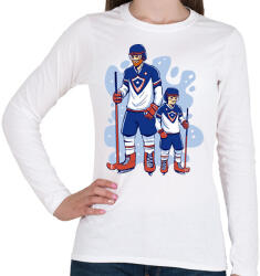 printfashion Apa és fia hokis - Női hosszú ujjú póló - Fehér (13953665)