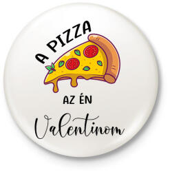 printfashion Pizza Valentin nap - Kitűző, hűtőmágnes - Fehér (6017300)
