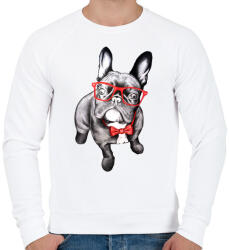 printfashion Francia bulldog - Férfi pulóver - Fehér (1019966)