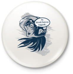 printfashion Motoros nő - Kitűző, hűtőmágnes - Fehér (4111951)