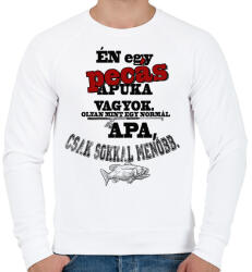 printfashion Pecás apuka - Férfi pulóver - Fehér (267125)