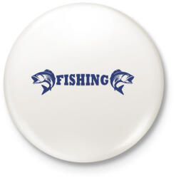 printfashion Fishing - Kitűző, hűtőmágnes - Fehér (10777031)