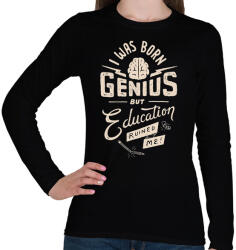 printfashion Genius - Női hosszú ujjú póló - Fekete (382398)