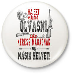 printfashion Vadászat. - Kitűző, hűtőmágnes - Fehér (3075015)