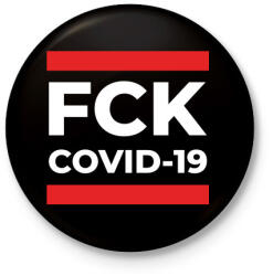 printfashion FCK COVID - Kitűző, hűtőmágnes - Fekete (3261818)